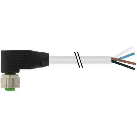 Murr Elektronik M12 FEMALE 90°, PUR 4X0.75 GRAY, UL/CSA 10m 7000-12341 ...